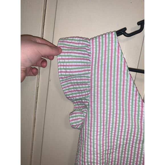 Draper james pink green & white babydoll style top size medium - Picture 2 of 6